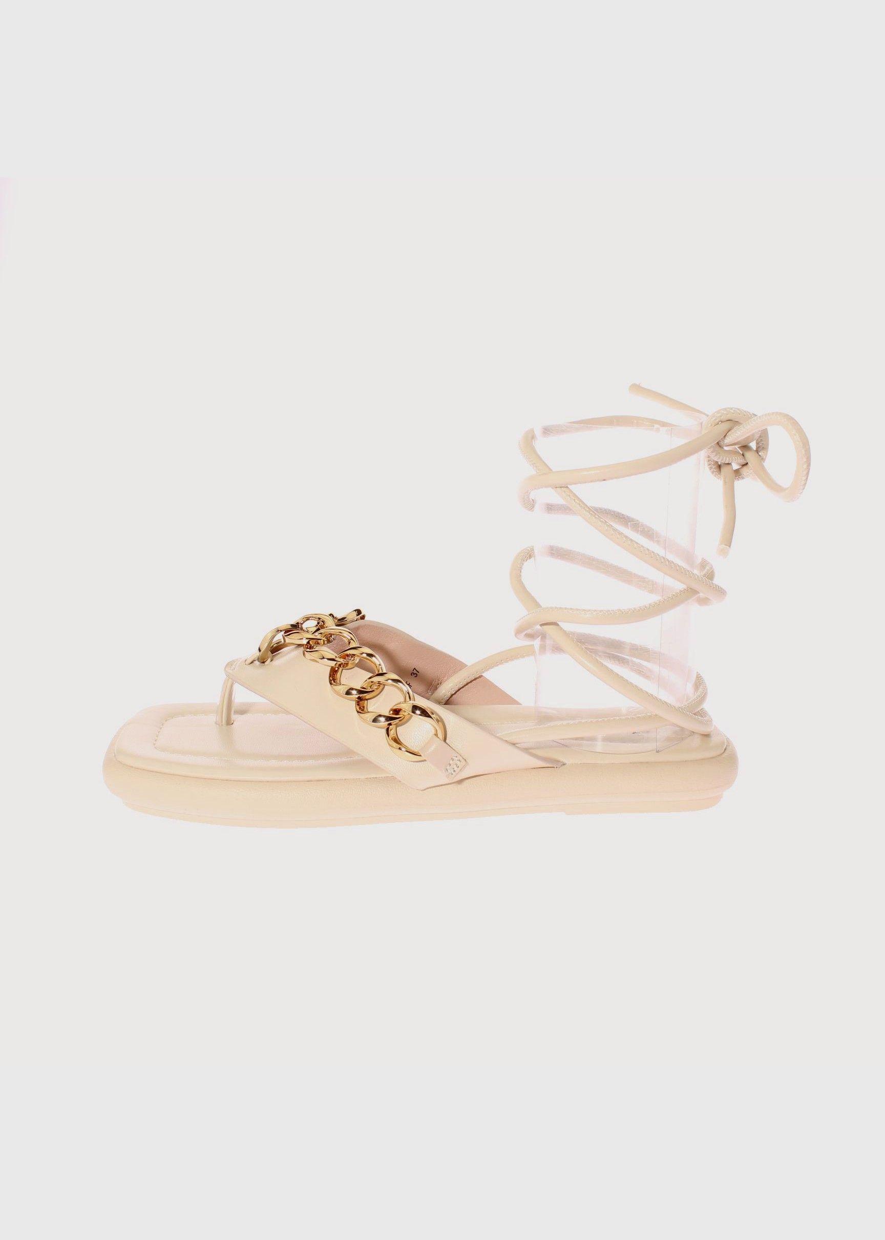 Sandalia Romana Beige Vía Franca Mujer Art: 5G9838F3BEICHS-1
