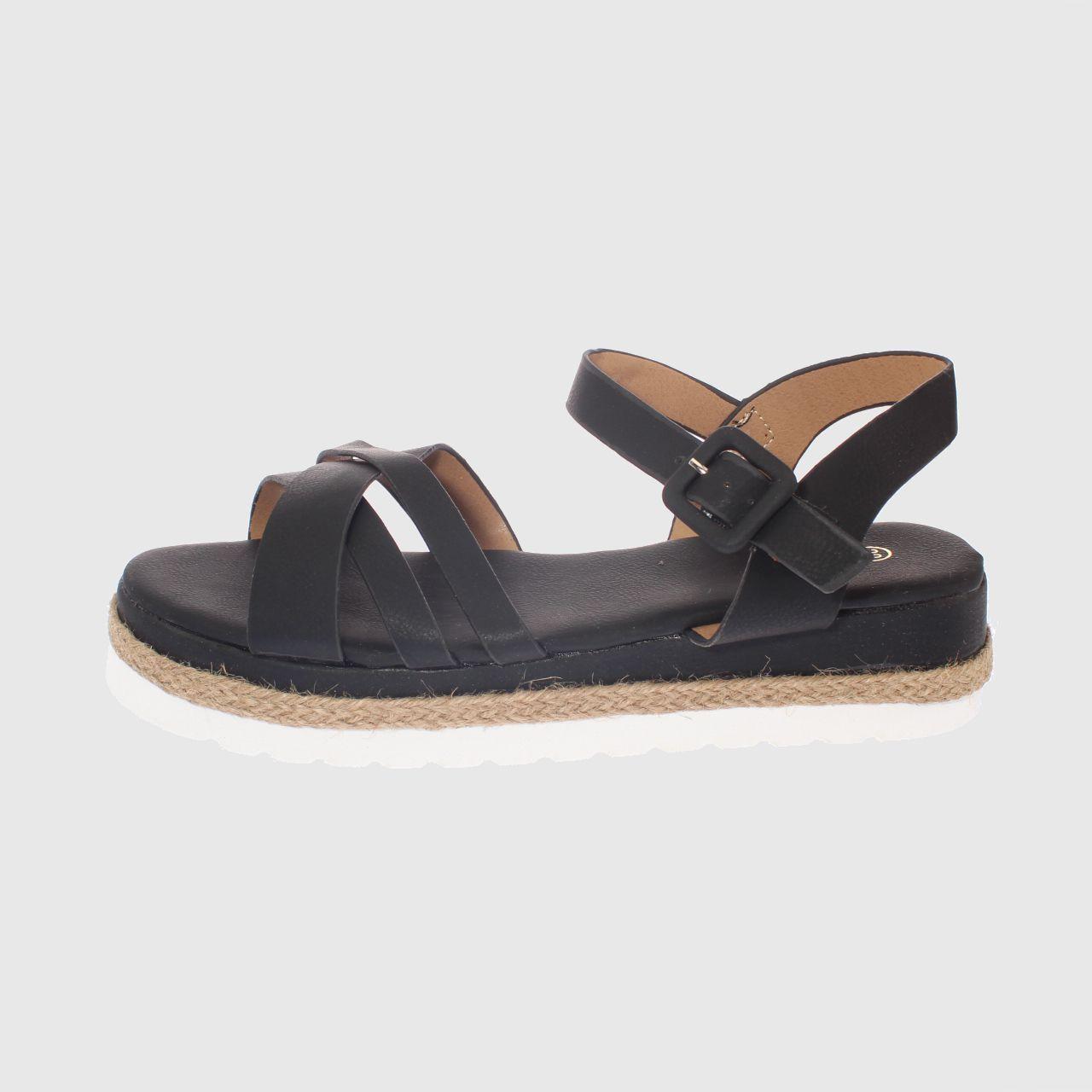 Sandalia Plataforma Negro Vía franca Mujer-1