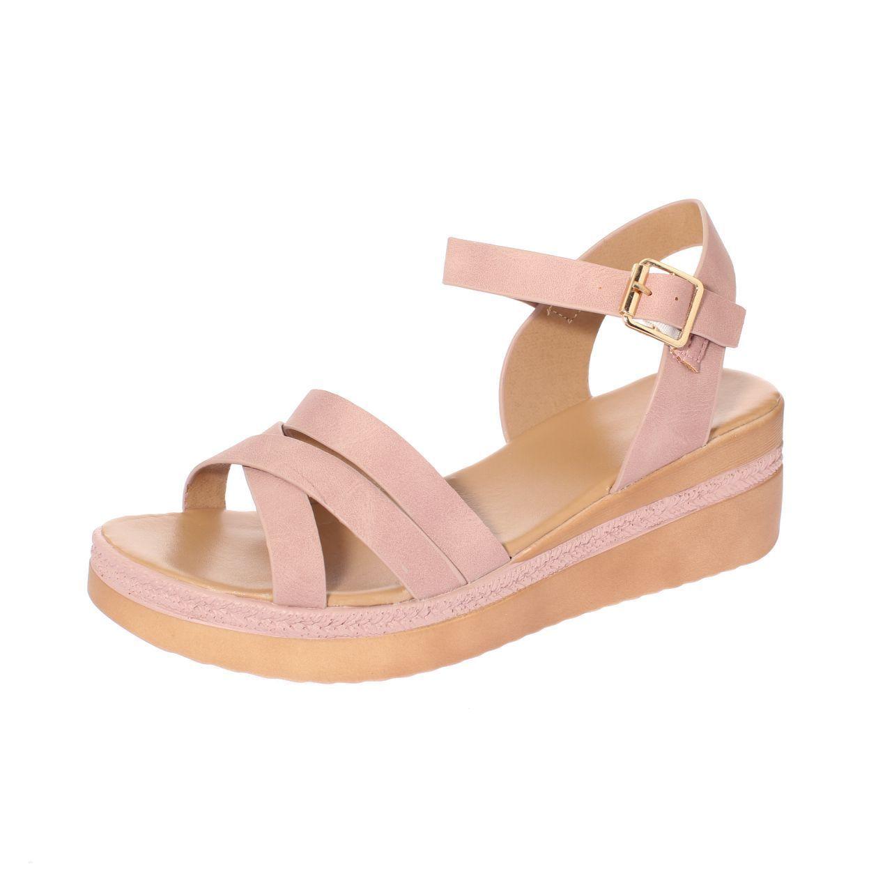 Sandalia plataforma Rosa Vía Franca Mujer-0