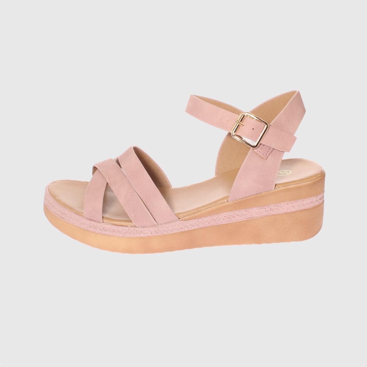 Sandalia plataforma Rosa Vía Franca Mujer-1