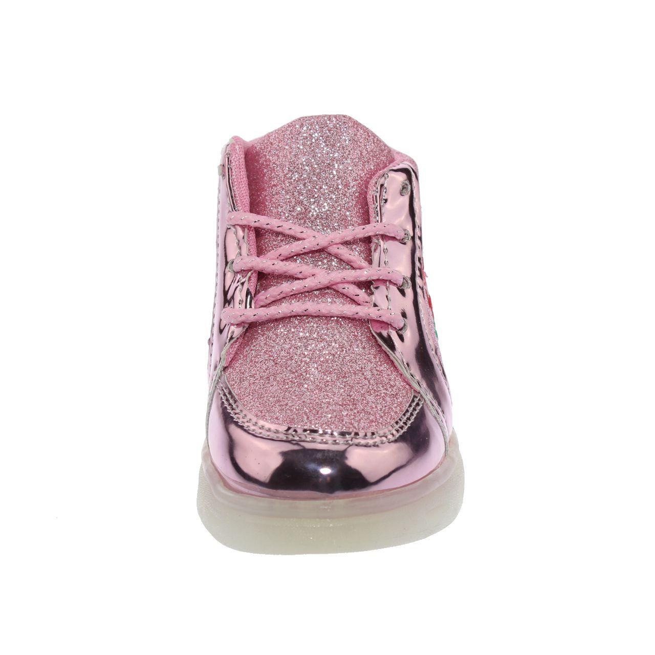 Zapatilla Con Luces Rosado Vía Franca Niña-4