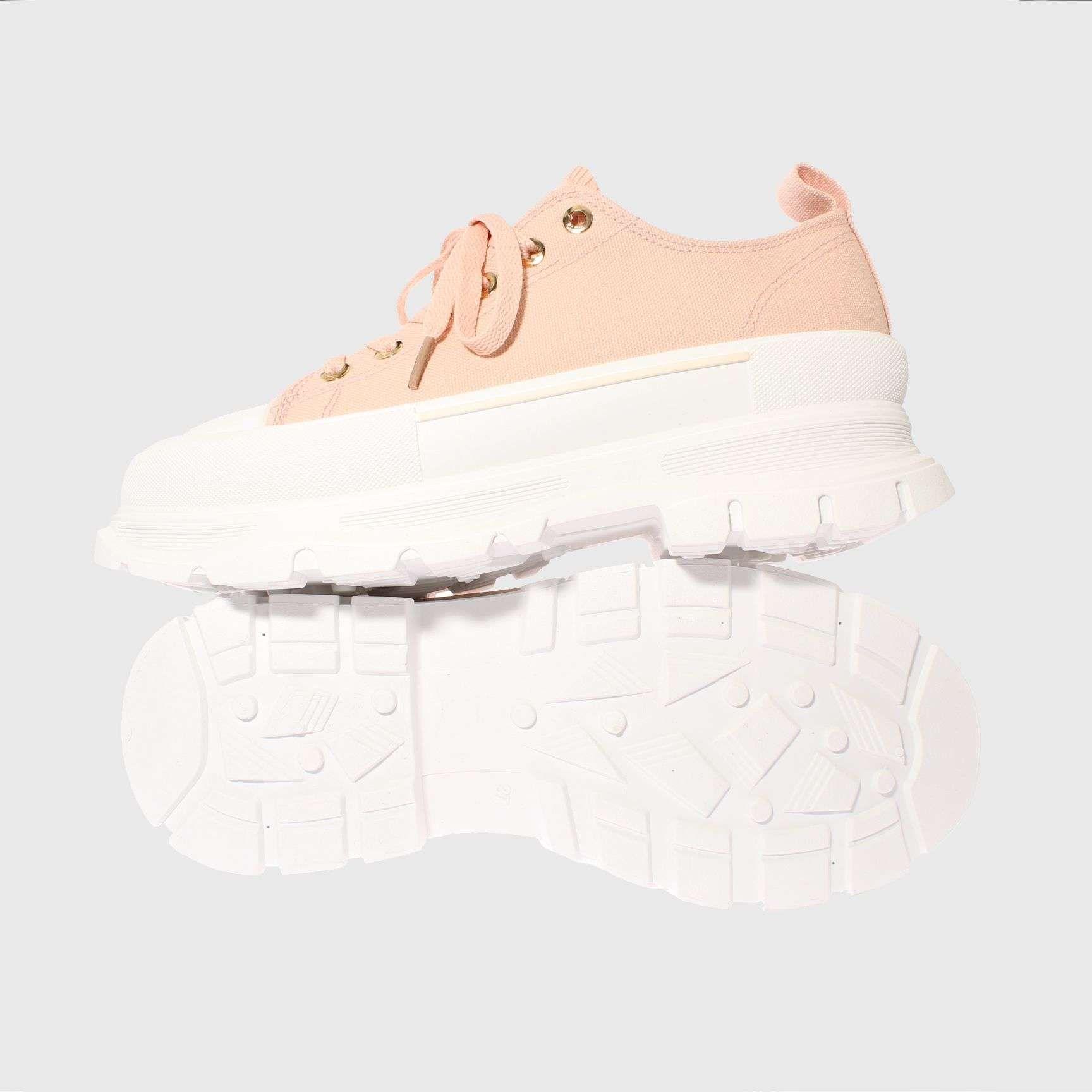 Zapatilla Lona Rosado Vía Franca Mujer-1