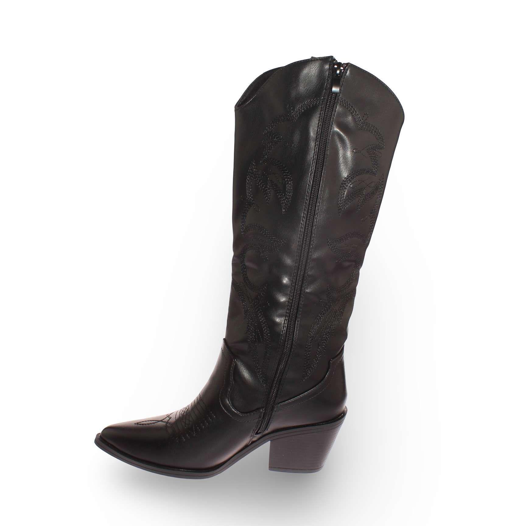 Bota Vaquera Negro Vía Franca Mujer Art: 5PG53211ABLACK-3