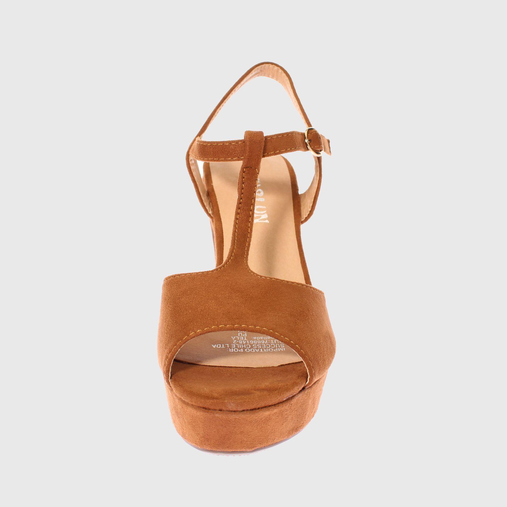 Sandalia Tacón Camel Vía Franca Mujer-2
