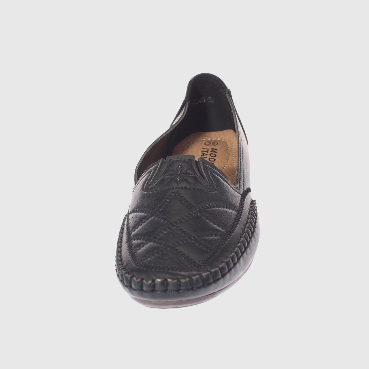 Mocasín Negro Vía Franca Mujer-2
