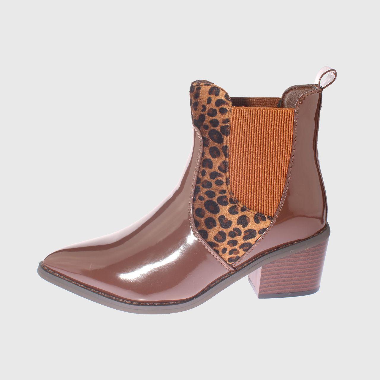 Botín Animal Print Café Vía Franca Mujer-1