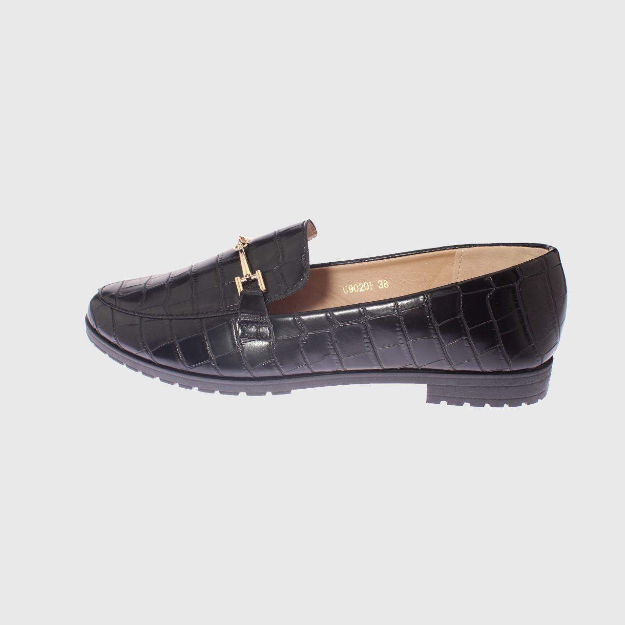 Mocasín Negro Vía Franca Mujer-1
