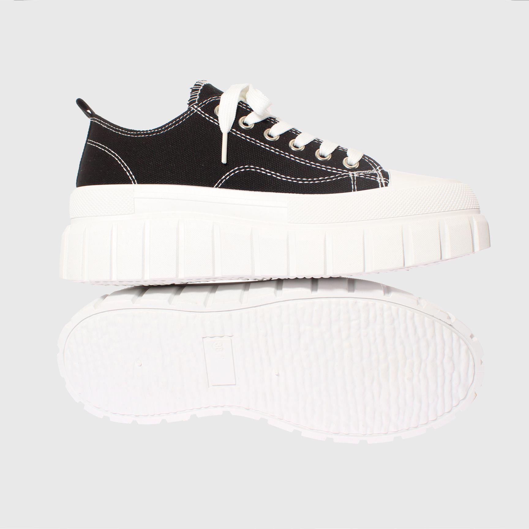 Zapatilla Lona Negro Vía Franca Mujer-1