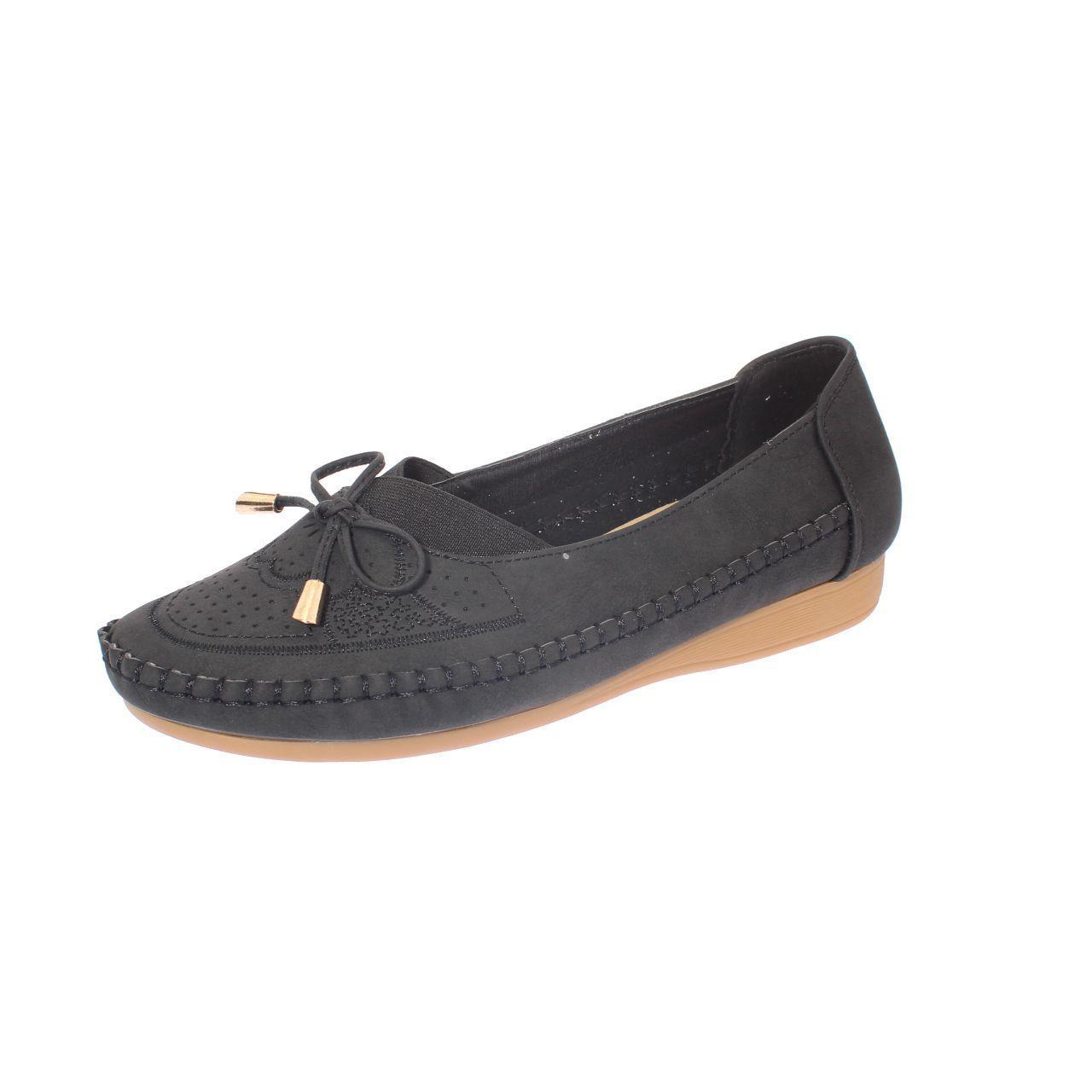Mocasín Negro Vía Franca Mujer-0