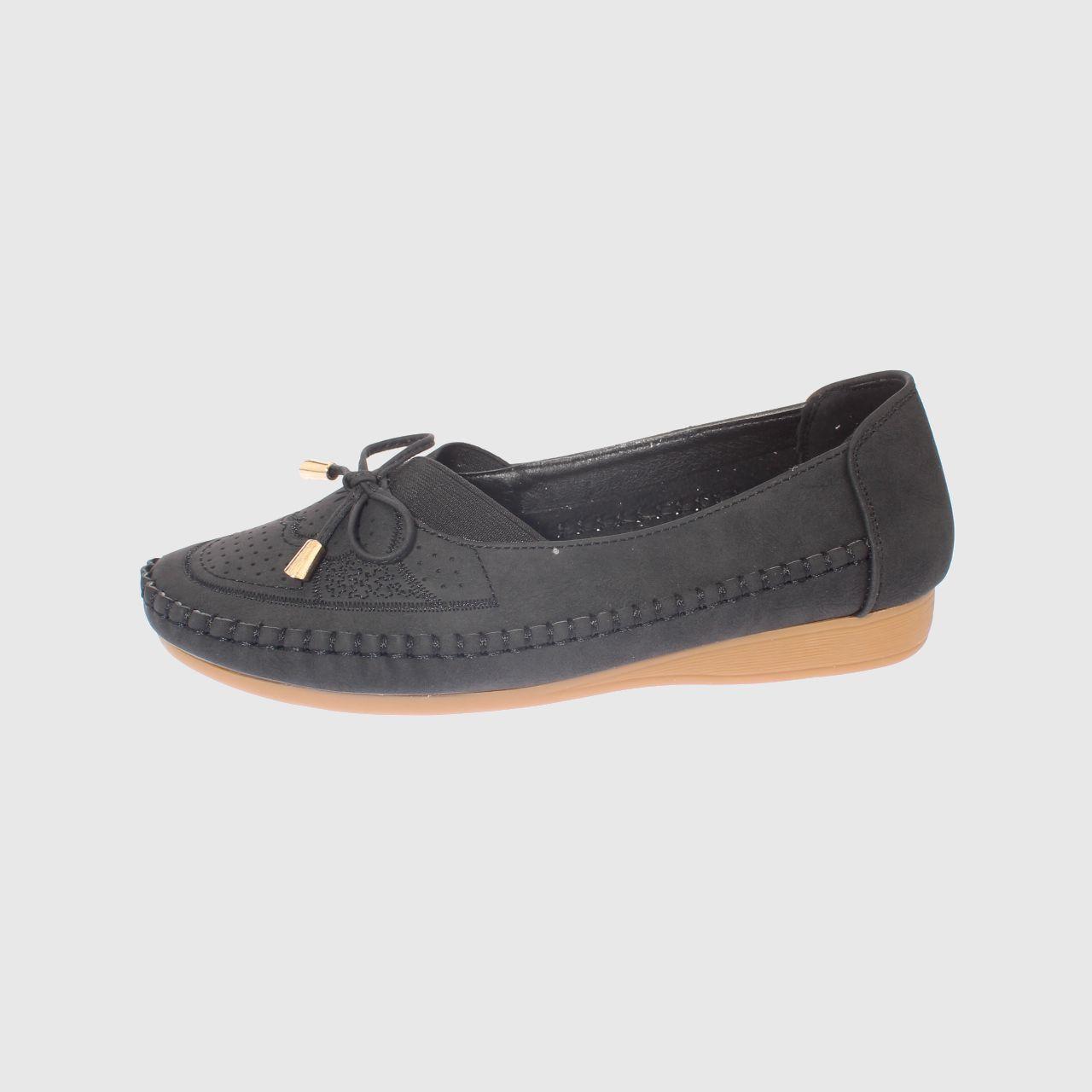 Mocasín Negro Vía Franca Mujer-1
