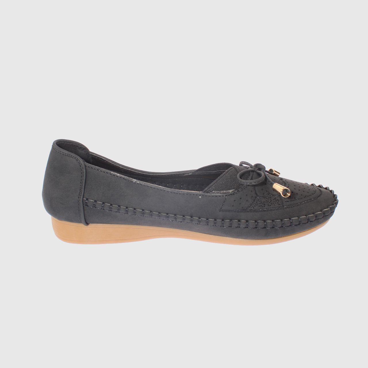 Mocasín Negro Vía Franca Mujer-3