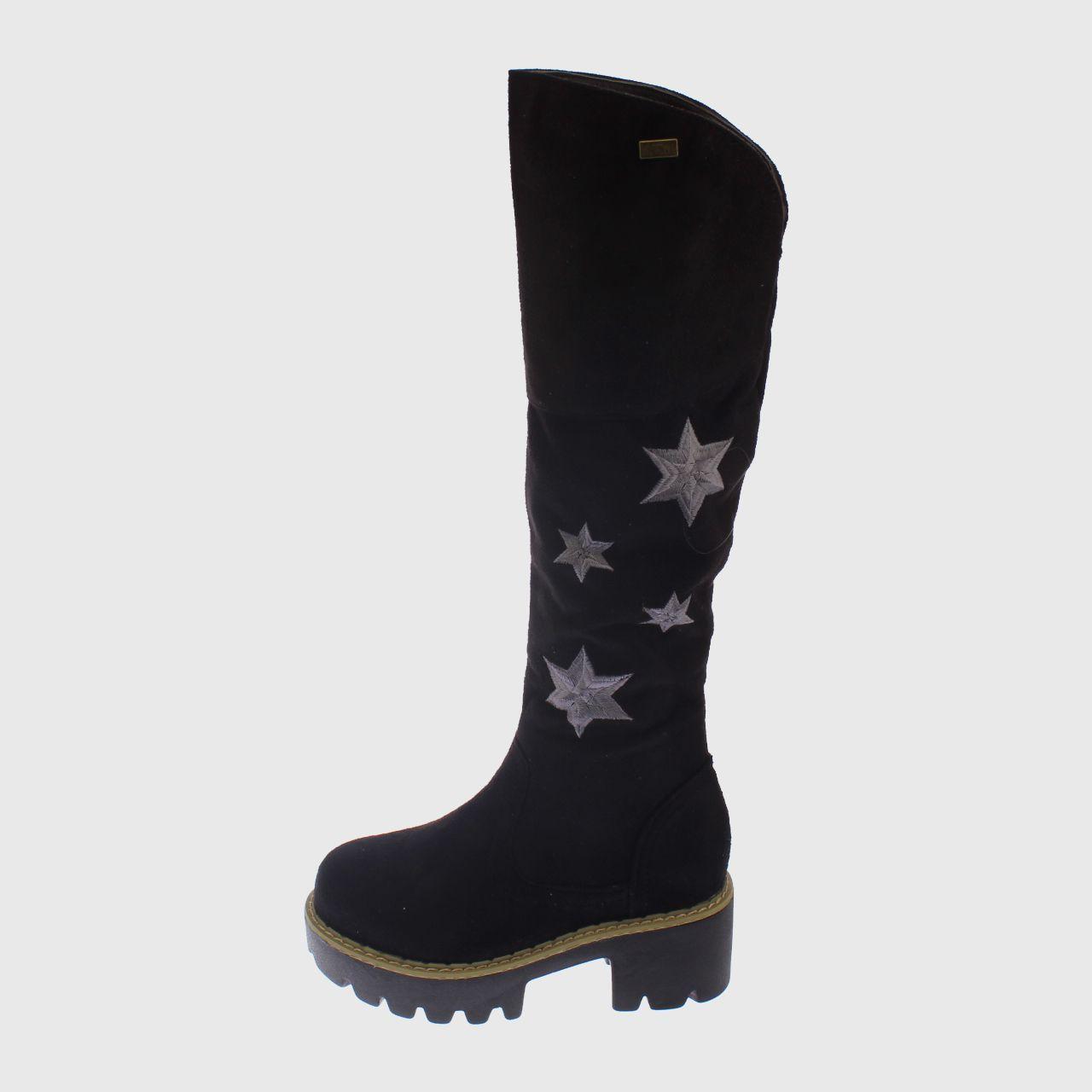 Bota bordada Negro Vía franca Niña-3
