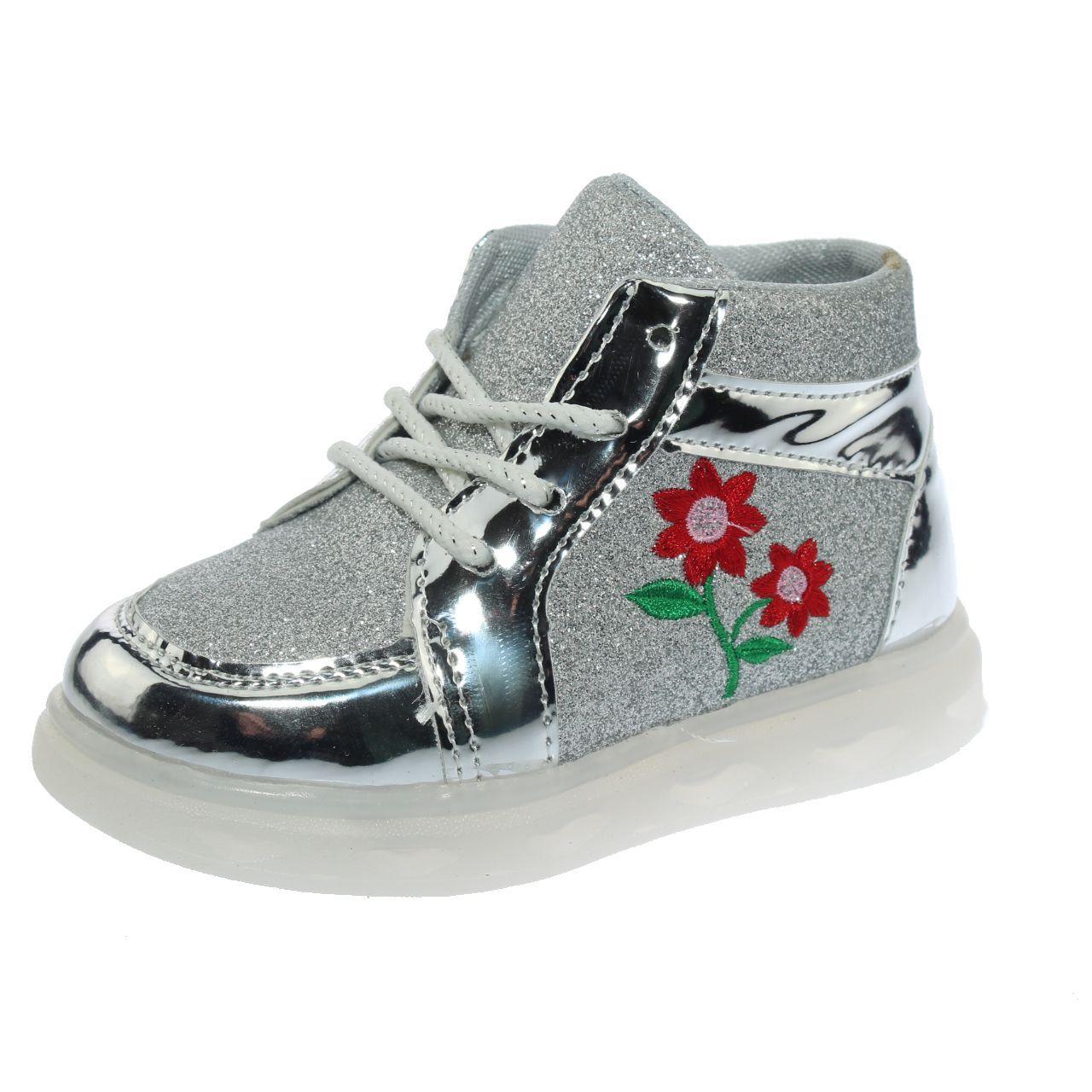 Zapatilla Con Luces Para Niño Color Plateado-0