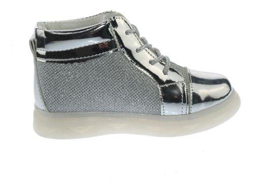 Zapatilla Con Luces Para Niño Color Plateado-3