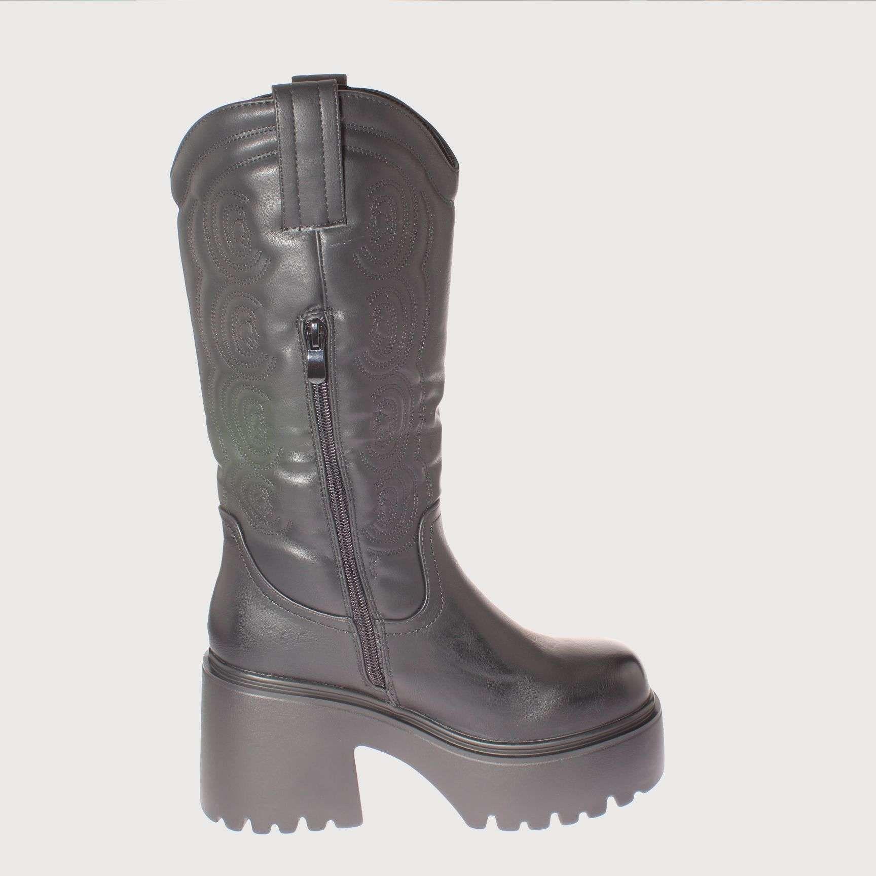 Bota Terraplen Negro Vía Franca Mujer Art: 5XZN584ANEGRO-3