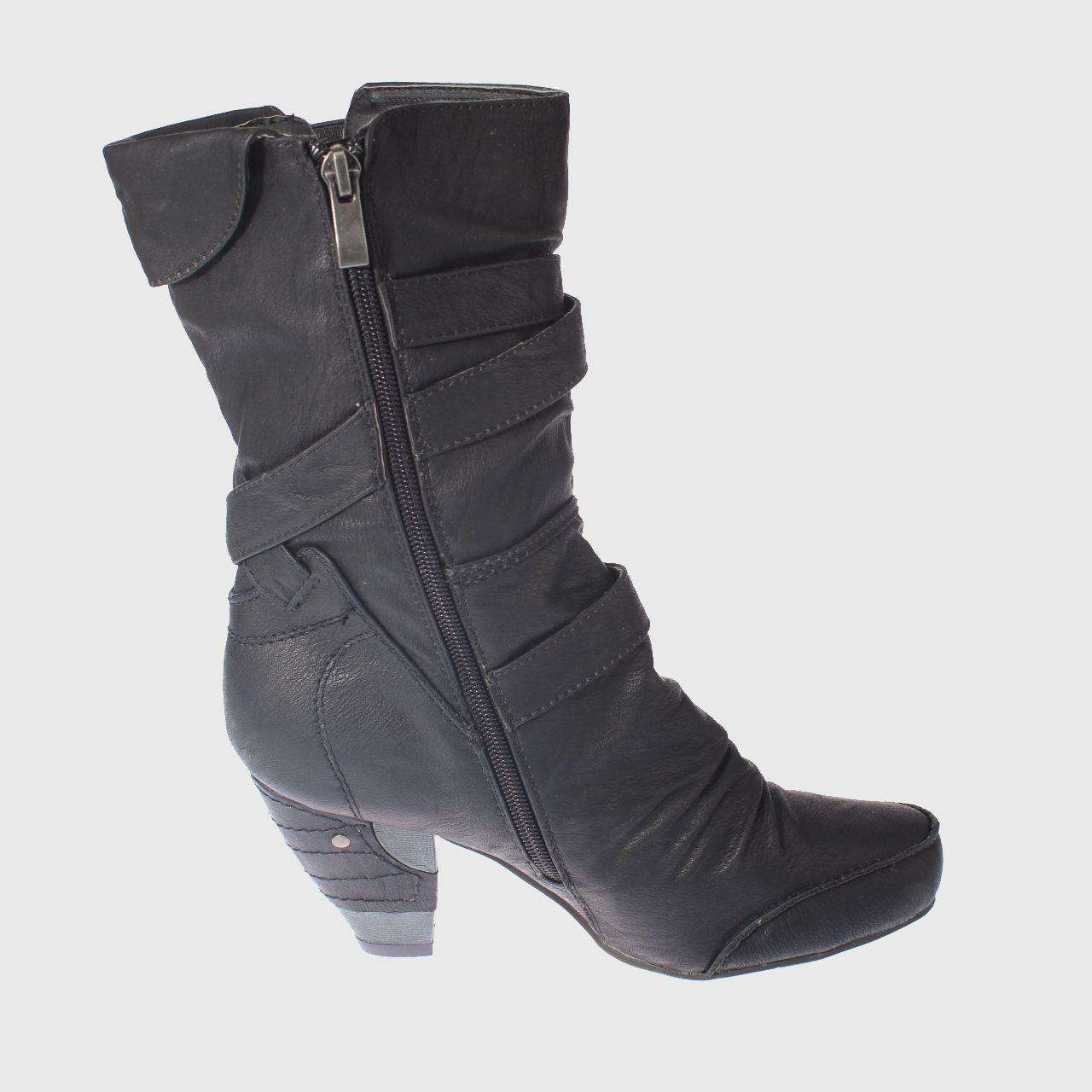 Bota Taco Negro Vía franca Mujer-2