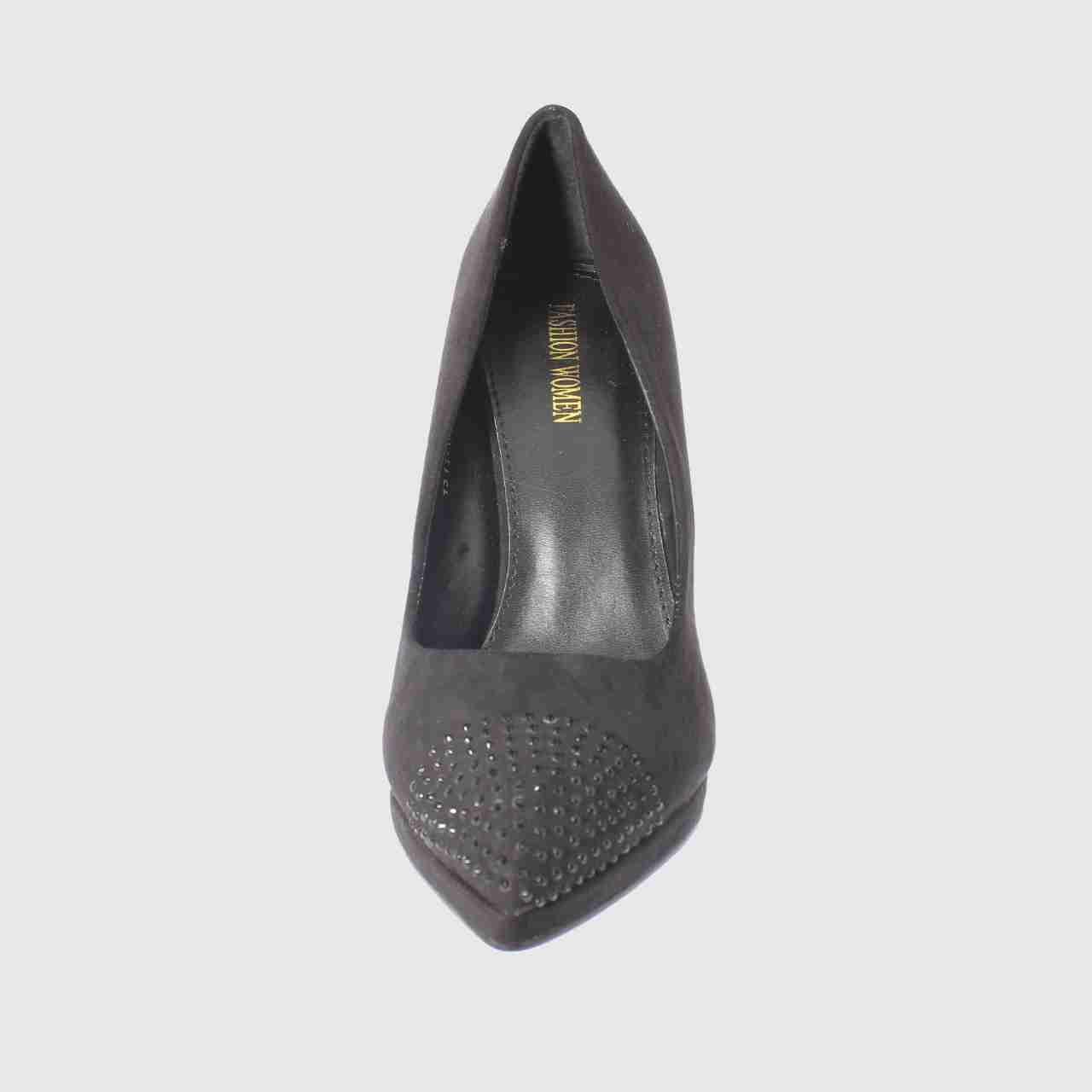 Zapato Taco Negro Vía Franca Mujer-2