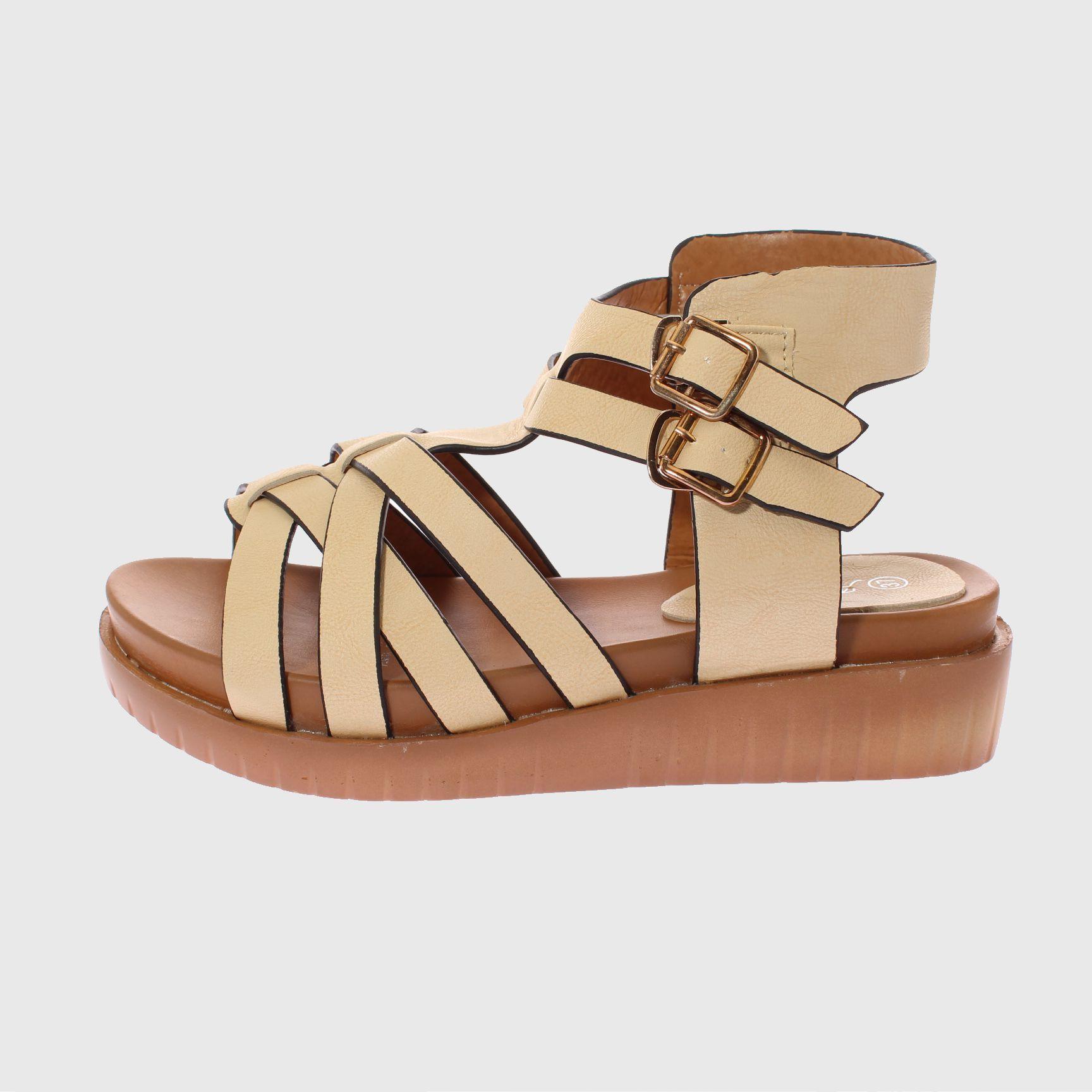 Sandalia Beige Vía Franca Mujer-1