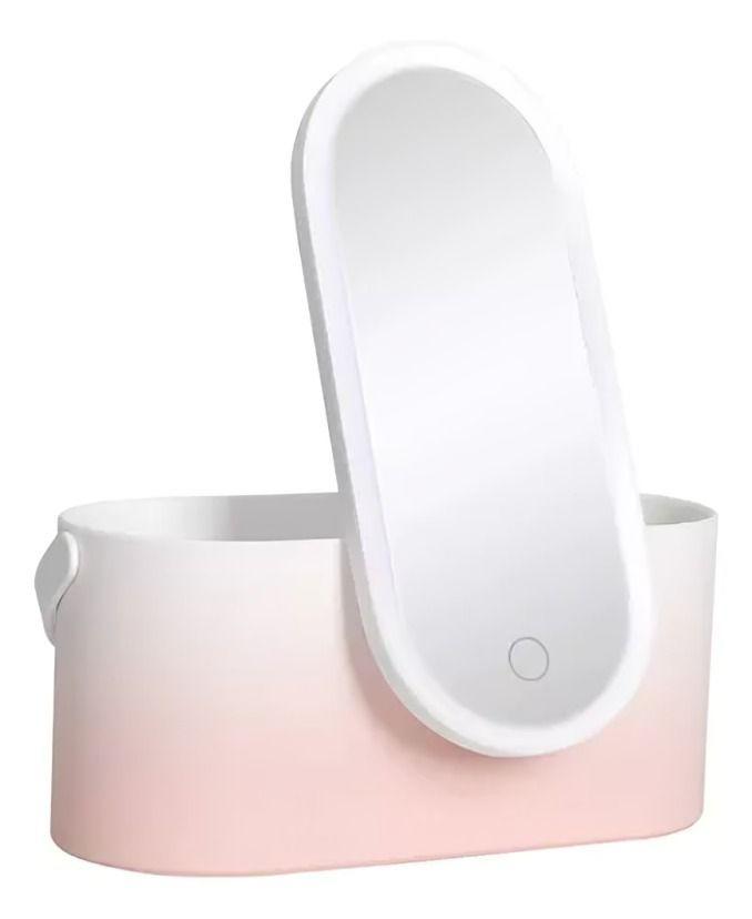 Caja Organizador De Maquillaje Portátil Con Espejo-1