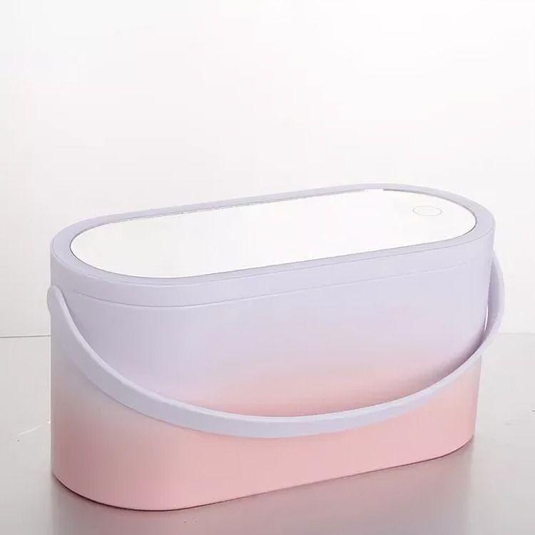 Caja Organizador De Maquillaje Portátil Con Espejo-2