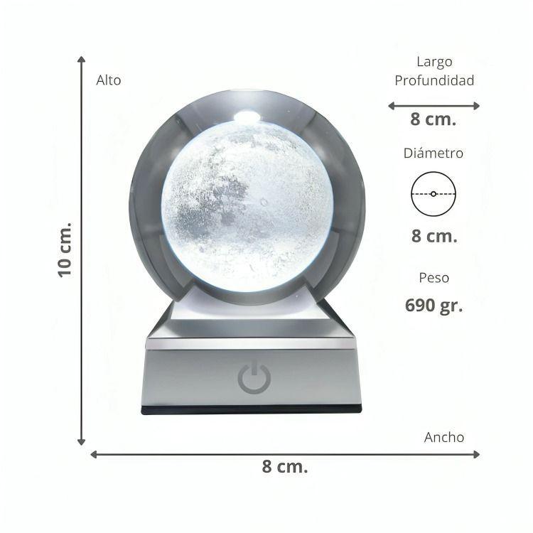 Bola de Cristal LED RGB Diseños 3D Multicolor Luna-2