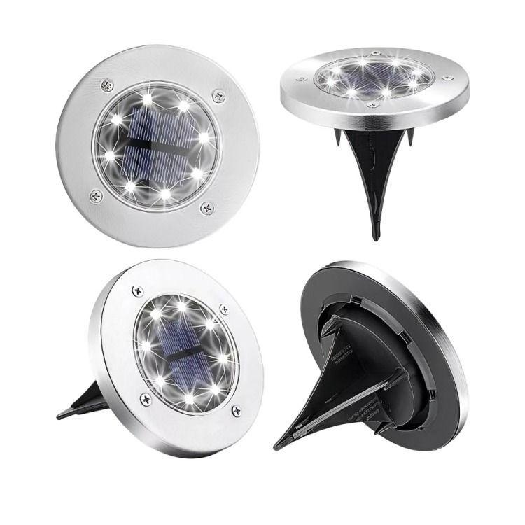 Pack X4 Luz Solar 8 Led Con Estaca Exterior Jardin-2