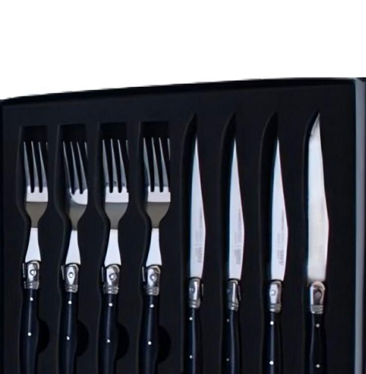 Set Cubiertos 8 Pcs Black Wayu Premium Mesa Comida Hogar Color Negro-2