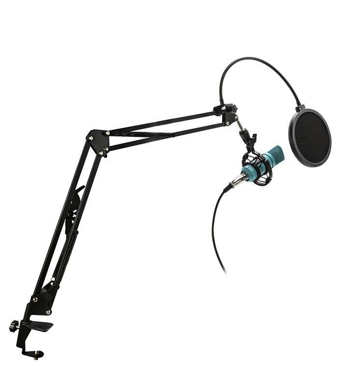 KIT STUDIO MICROPH C/SOPORTE/POP/STAND/USB SOUND CARD-0