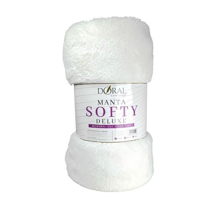Manta Softy Lisa / Blanco – Doral 127×152 cm.-0