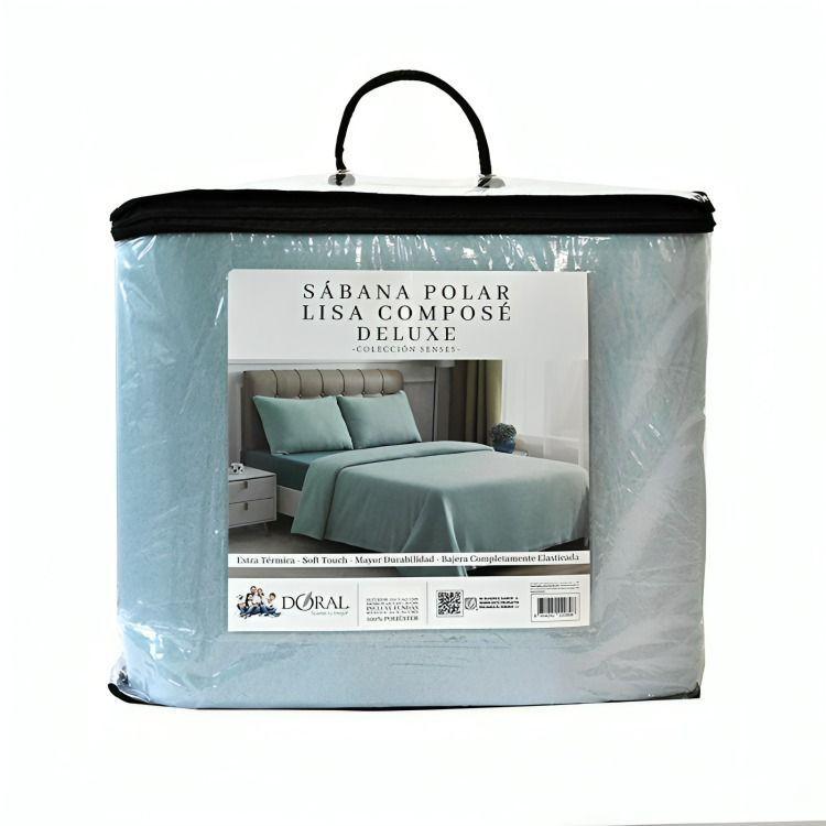 Sábanas Polar Composé 1.5 Plazas / Bicolor Celeste – Doral-0