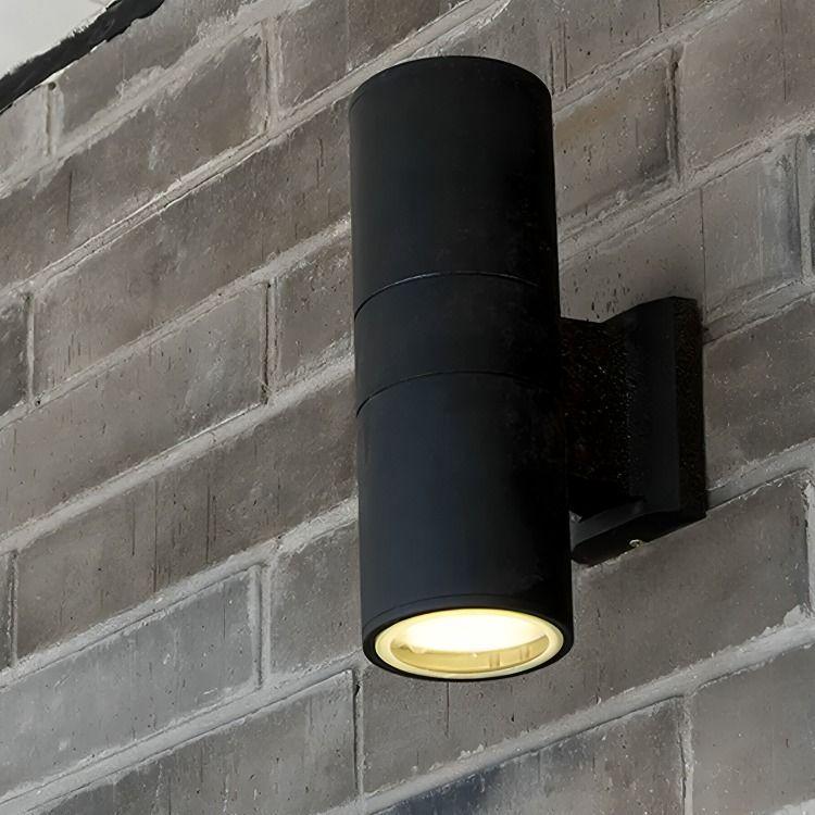 Aplique Lampara Muro Led Luz Doble Cilindro Exterior-2