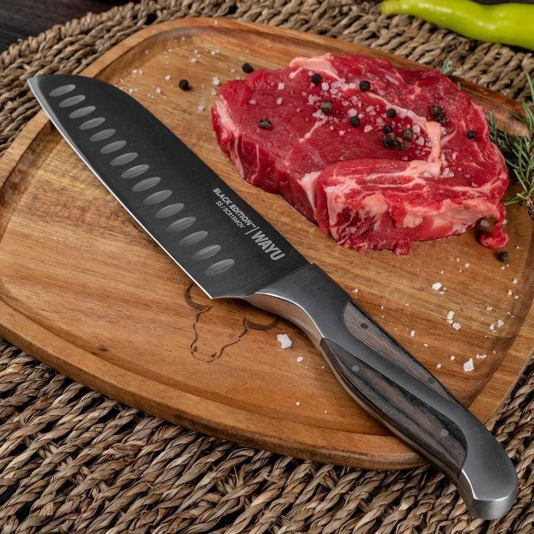 CUCHILLO SANTOKU BLACK EDITION WAYU-4