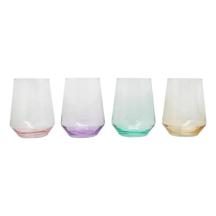 Set De 4 Vasos Glasso Fondo Color -0
