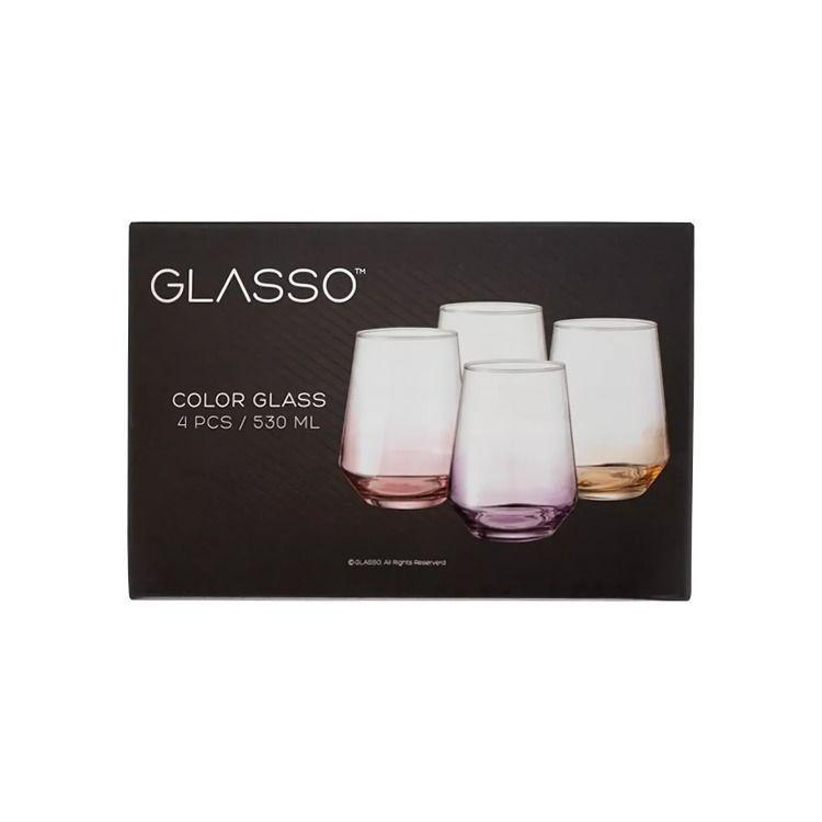 Set De 4 Vasos Glasso Fondo Color -2