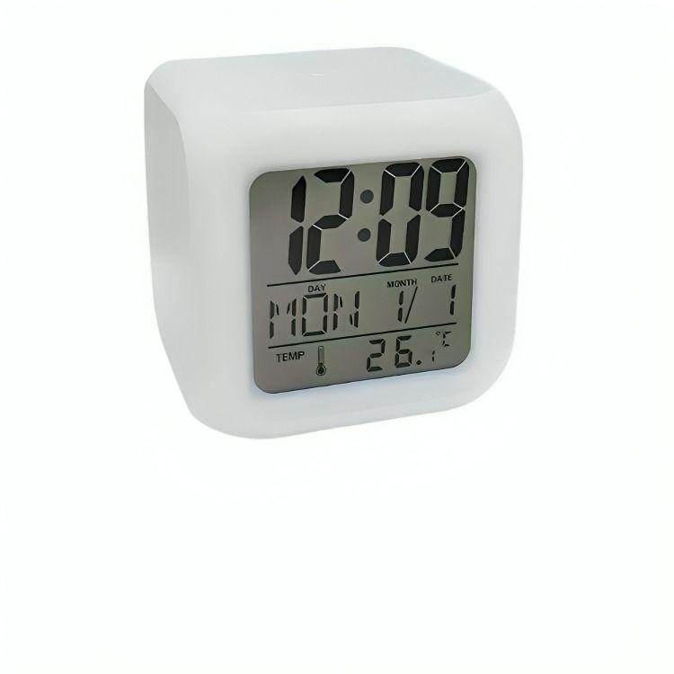 Reloj Cubo Led Despertador Digital Cambia Color-1