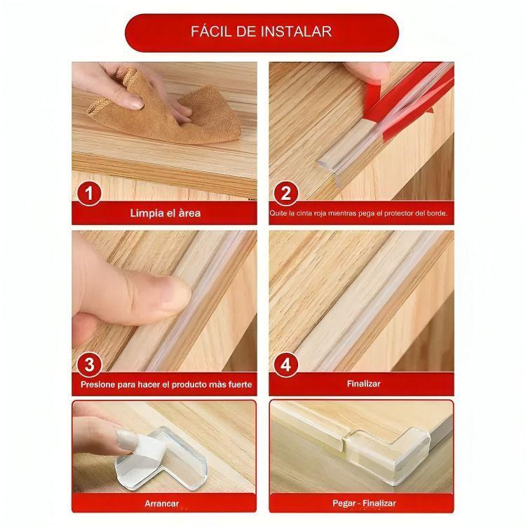 Protector Transparente Borde Esquina Para Mesa Muebles 6mtrs-2