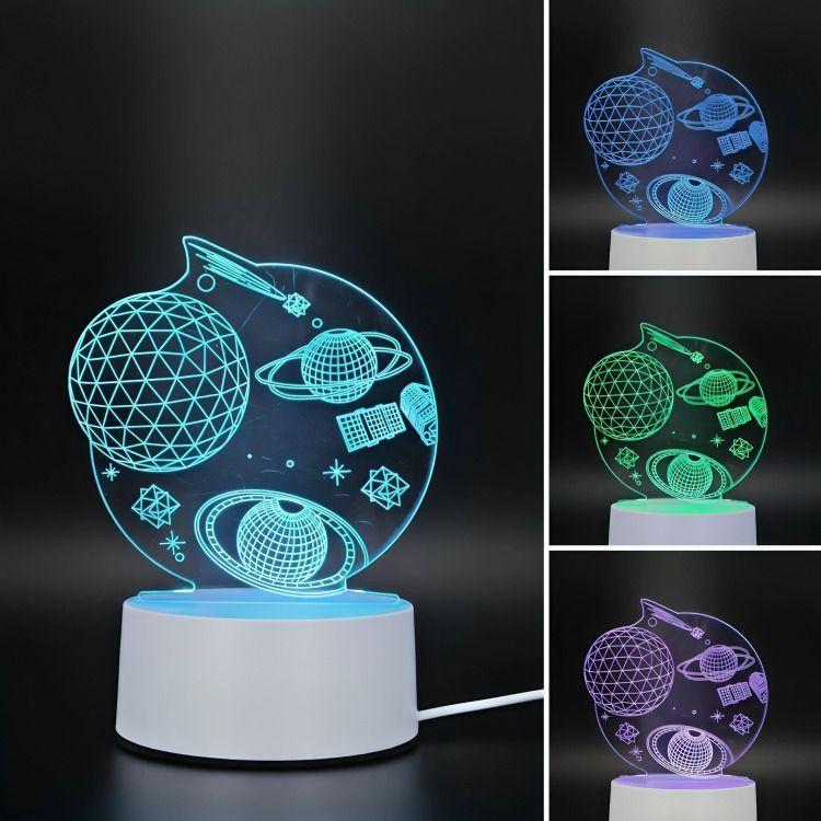 Lámpara Led RGB visualización 3D Universo-2