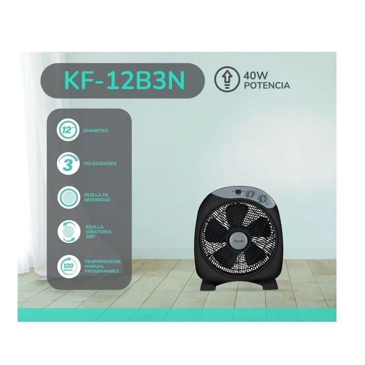 VENTILADOR BOX KF-12B3N NEGRO 12 KENDAL-3
