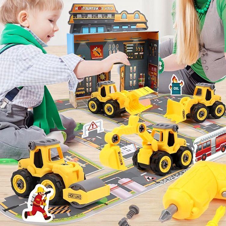 Ciudad con Camiones Armables DIY incluye Pista Herramientas-2