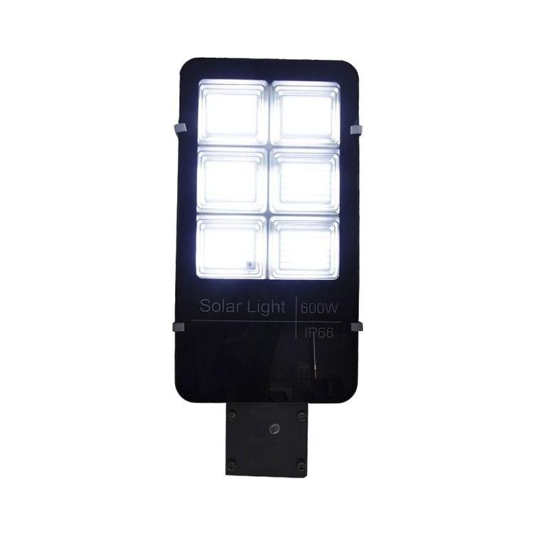 FOCO CON BRAZO SOLAR 600W METAL 394 LED 6 PLACAS CON CONTROL 21X49CM -1