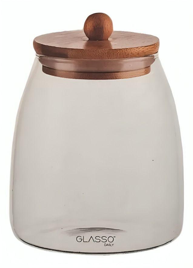 Frasco de Vidrio con Tapa de Bamboo de 950ml Glasso-2