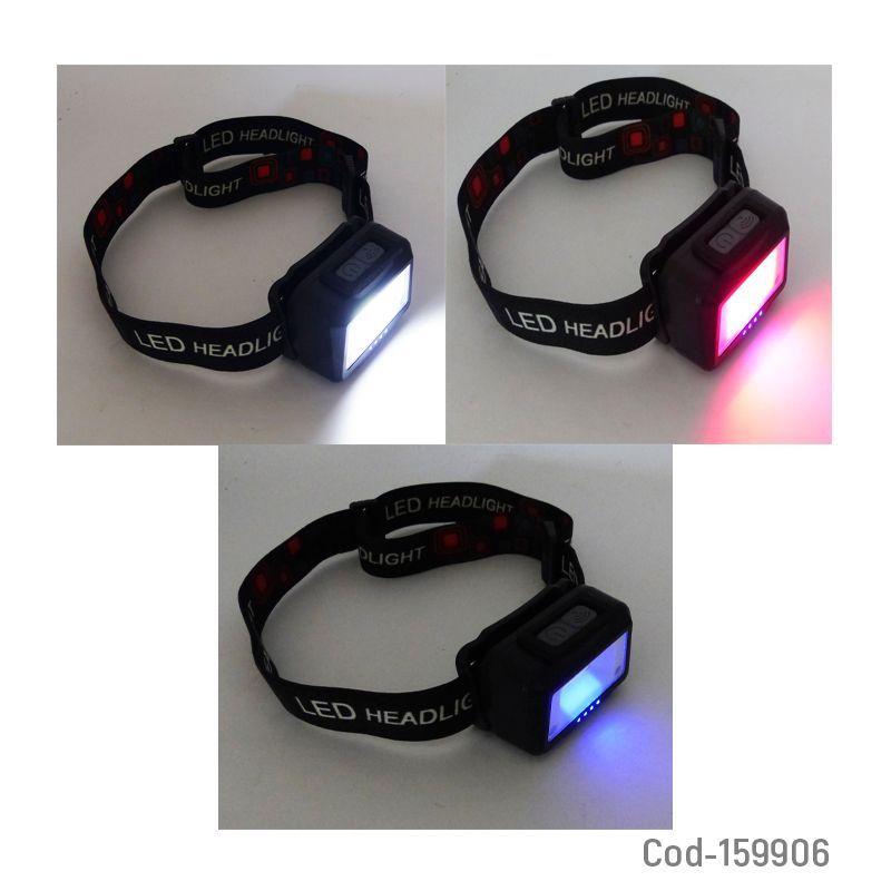 LINTERNA MINERO 1 LED COB MOD.ST06 LUZ BCA Y STROBO ROJO RECARGABLE-2