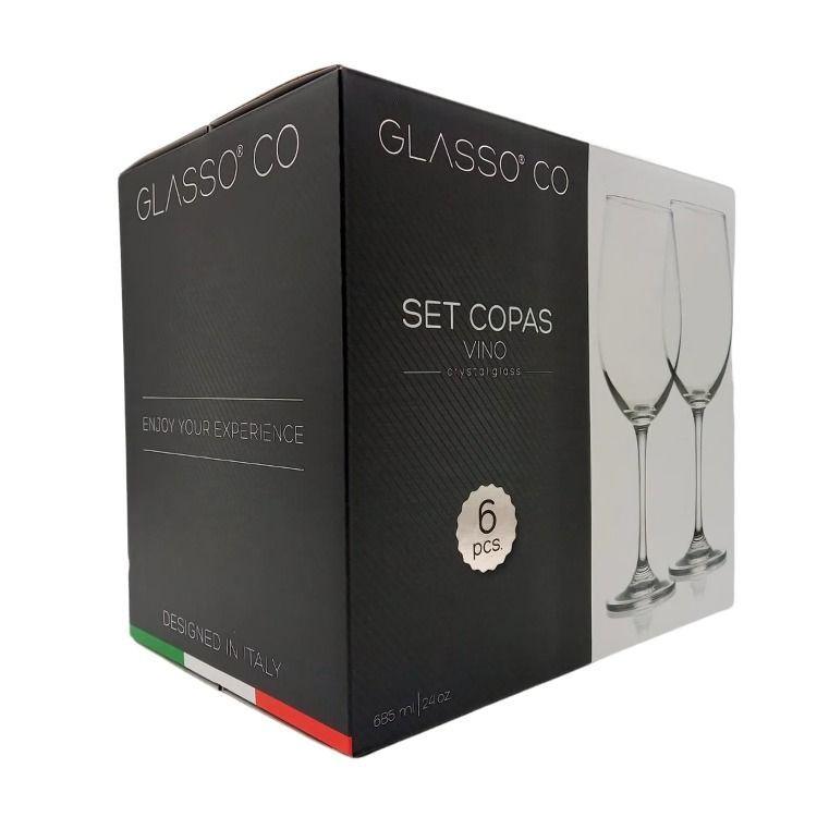 Set 6 Copa De Vino Cristal Glasso -3
