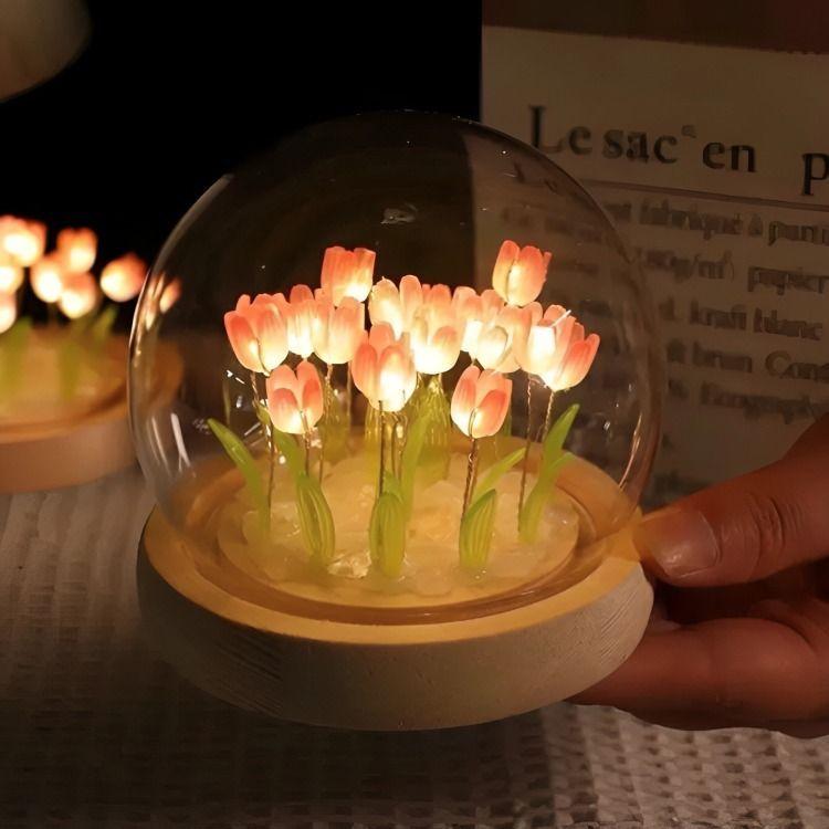 Lámpara LED Decorativa Tulipán en Cúpula de Vidrio-2