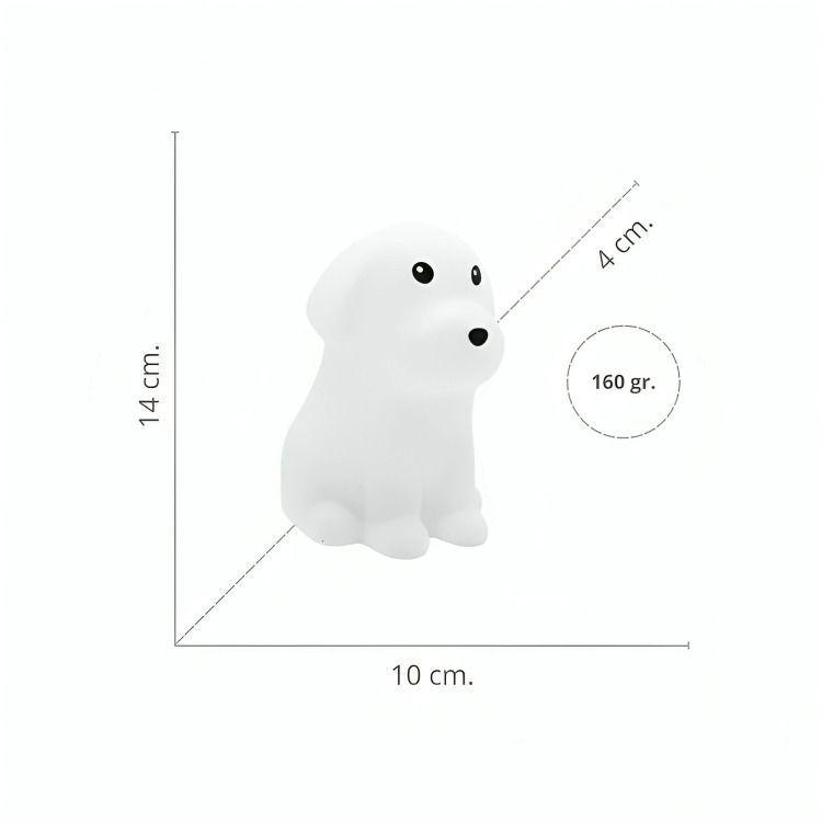 Lámpara de Noche de Silicona LED RGB Squishy Perrito-3