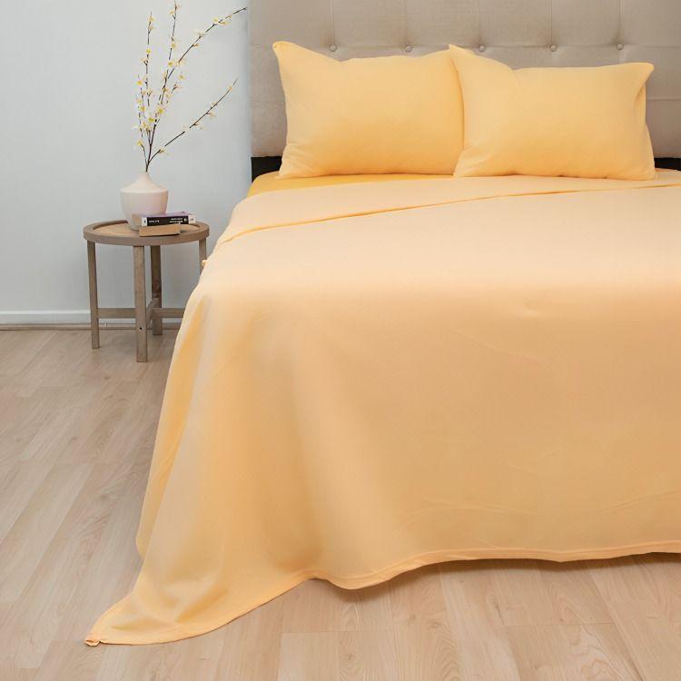 Sábanas Polar Lisa Composé 2 Plazas / Bicolor Amarillo– Doral-1