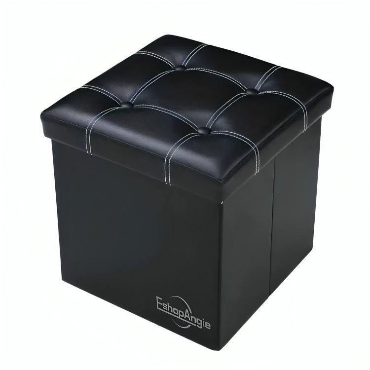 Baul Tomy Plegable Ecocuero Asiento 38cm Puff Pouf -0