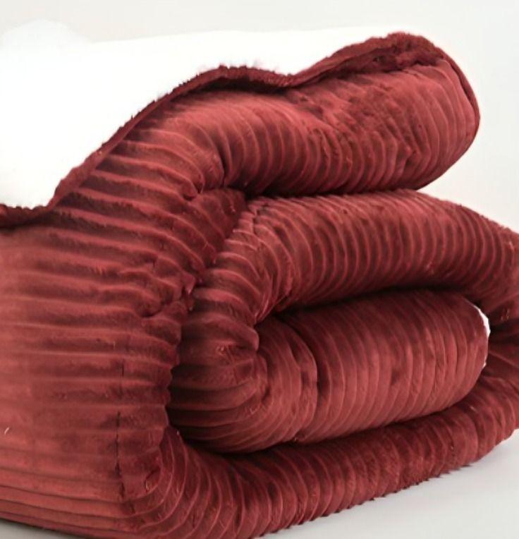 Plumón Corduroy Coral Sherpa 1,5 Plazas / Burdeo – Mashini -2