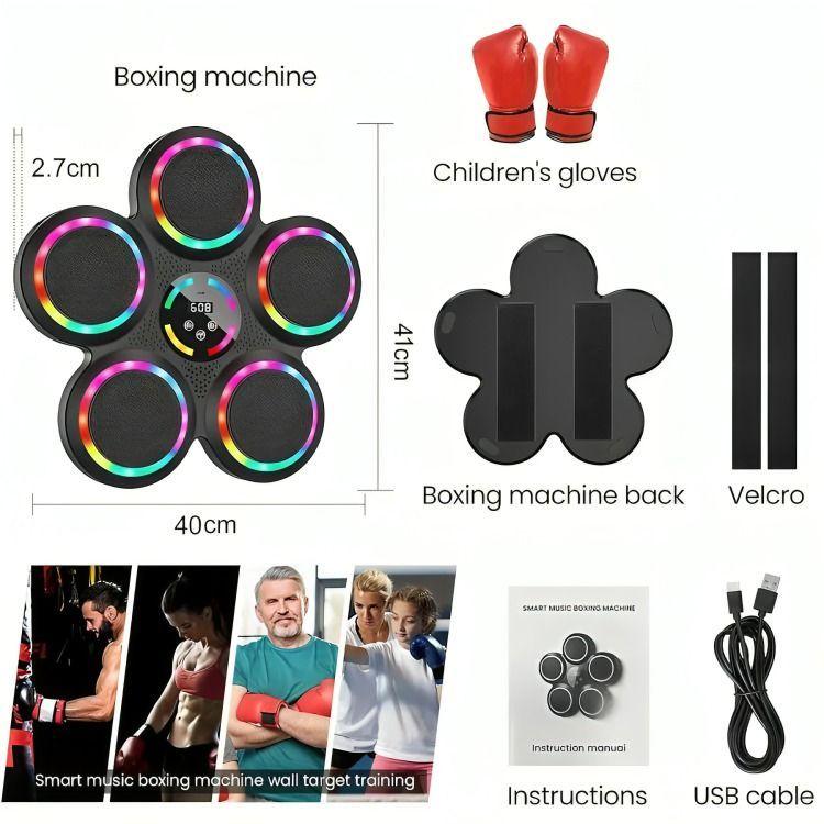Máquina Boxeo Musical Entrenamiento Soporte Boxeo Bluetooth-3