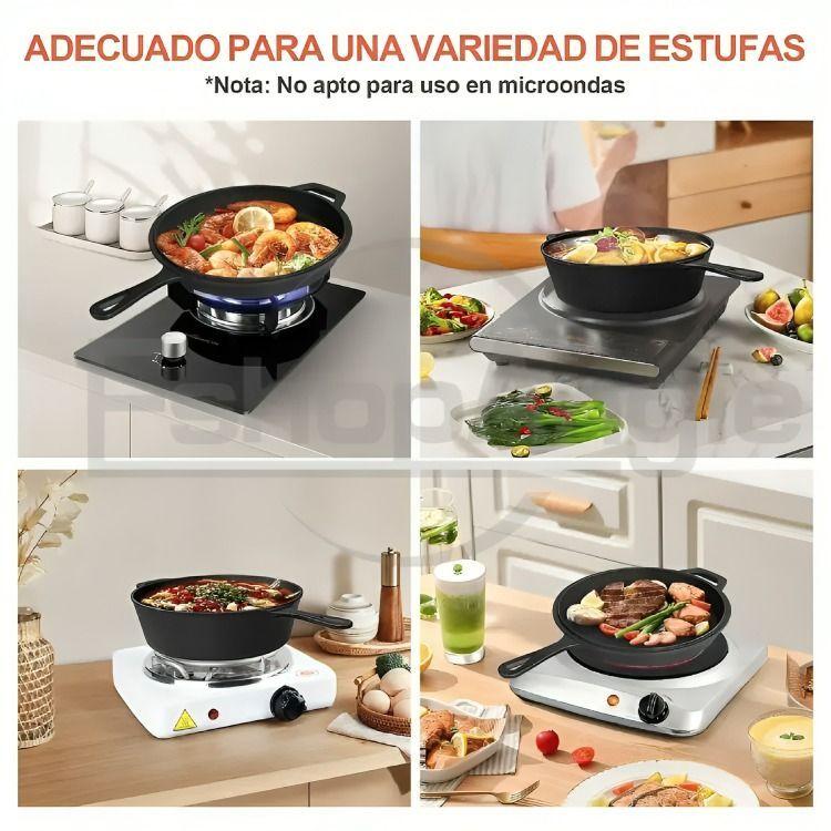 Sartenes De Hierro Fundido Gruesa Doble Uso 26cm-5